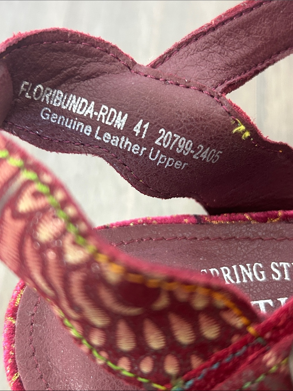 L'ATISTE Burgundy Floral Velvet Ankle-Strap Heels - Picture 4 of 11